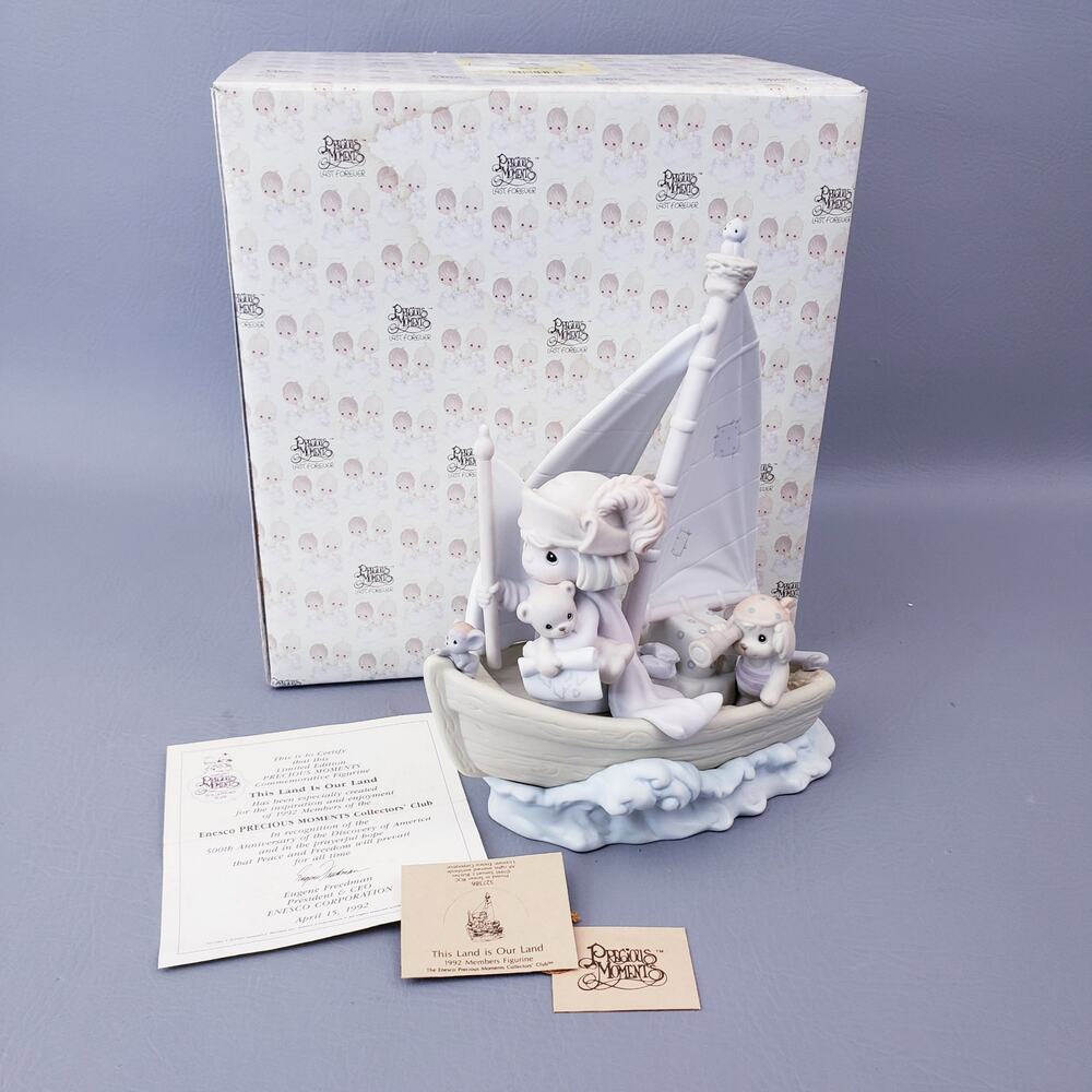 1991 Precious Moments Enesco This Land Is Our Land Figurine w/ Box
